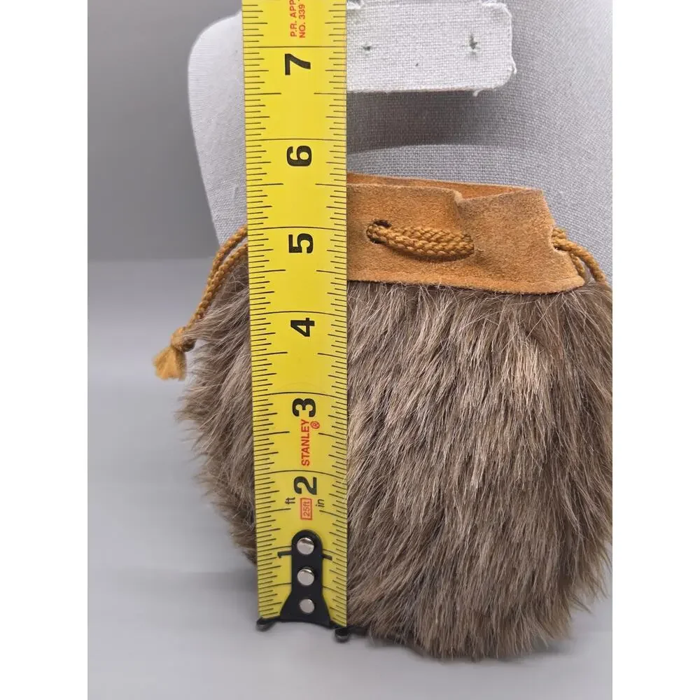 Vintage Native American Coyote Fur Medicine Bag 5.5